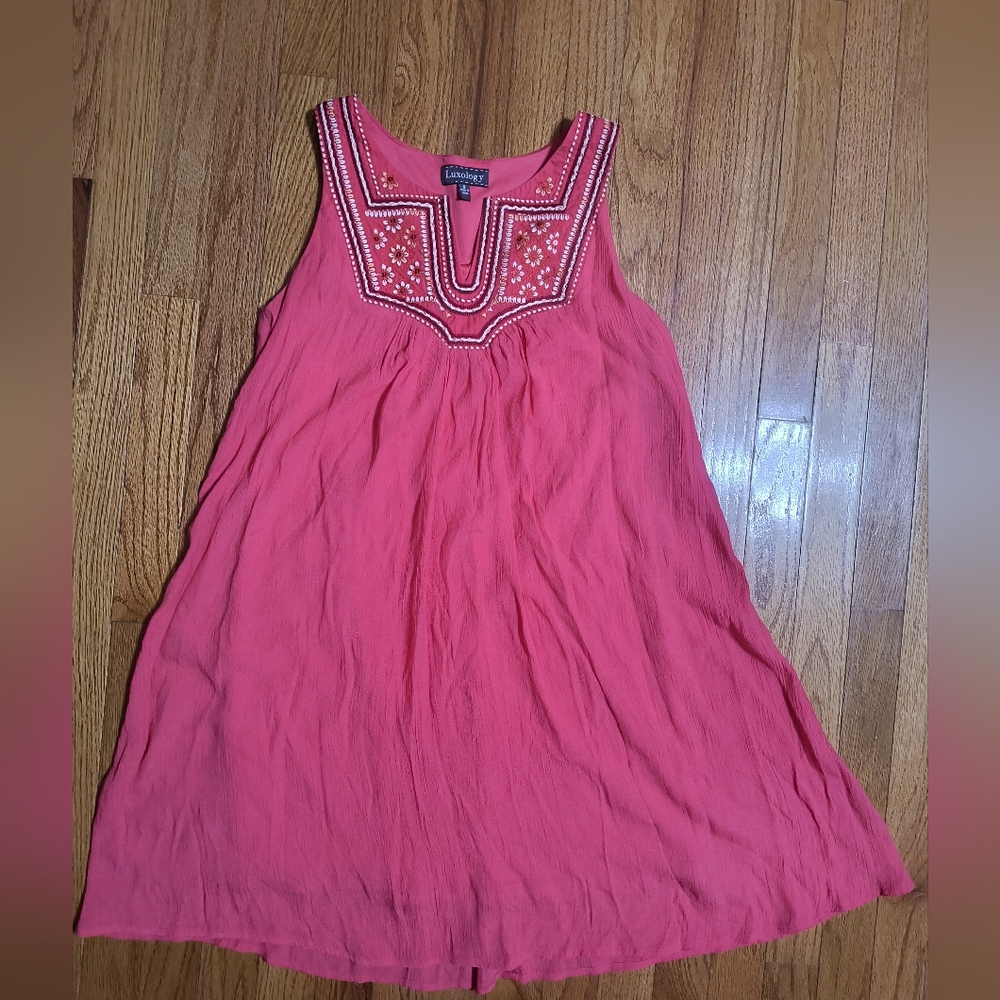 3/$10⭐ Luxology Embroidered Pink Dress, Women's Size 6